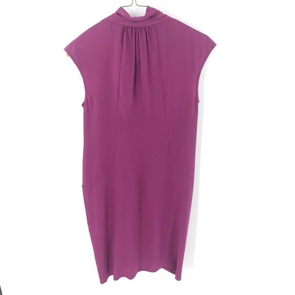 Ali Ro 100% Silk Twist Shift Dress With Pockets Purple Size 4 - Picture 4 of 9